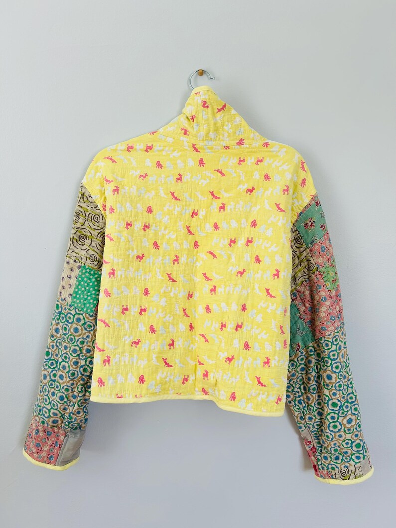 Quilt Jacket Animal Pattern Fawn-themed Vintage Upcycled Handmade - Etsy