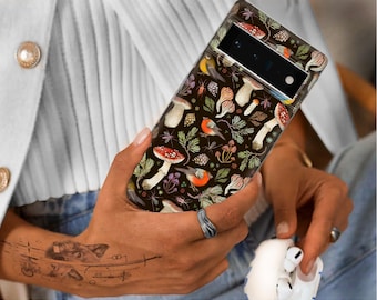 Coque de téléphone champignon magique vintage Cottagecore housse pour Pixel 9 9 Pro XL 8 8A 8Pro 7 7A 7Pro 6 6A 6 Pro 5 5A 4 4A 3 iPhone 16 15 14 13