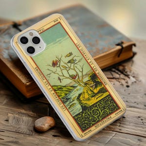 Custodia per telefono con tarocchi vintage, custodia astrologica e stregata per iPhone 16 Pro 15 Plus 14 13 12 11 XS XR/ Samsung S24 S23 A55 A16 / Pixel 9 Pro 8 7