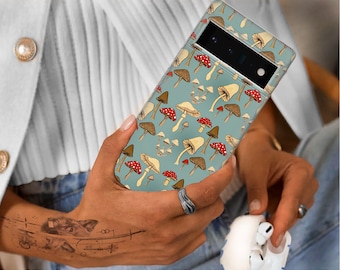 Coque de téléphone champignon magique vintage Cottagecore housse pour Pixel 9 9 Pro XL 8 8A 8Pro 7 7A 7Pro 6 6A 6 Pro 5 5A 4 4A 3 iPhone 16 15 14 13