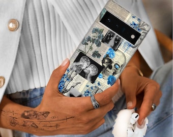 Coque de téléphone esthétique grunge vintage gothique pour Pixel 9 9 Pro XL 8 8A 8Pro 7 7A 7Pro 6 6A 6 Pro 5 5A 4 4A 3 iPhone 16 15 14 13 12 11 XS