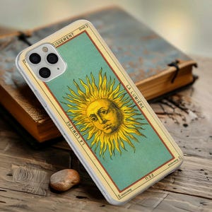 Funda de teléfono con cartas del tarot vintage y diseño de brujas para iPhone 16 Pro, 15 Plus, 14, 13, 12, 11, XS, XR, Samsung S24, S23, A55, A16, Pixel 9 Pro, 8 y 7