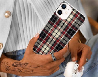 Traditionelle Tartan Handyhülle Scottish Plaid Cover für iPhone 16 Pro 15 Plus 14 13 12 11 XS XR/ Samsung S24 S23 A55 A16 / Pixel 9 Pro 8 7 6