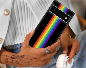 70er 80er Retro Regenbogen Regenbogen Handyhülle Trippy Art Cover für Pixel 9 9 Pro XL 8 8A 8Pro 7 7A 7Pro 6 6A 6 Pro 5 5A 4 4A 3 2 iPhone 16 15 14 13 12