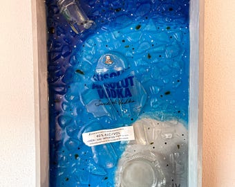 Pintura de resina de botella.