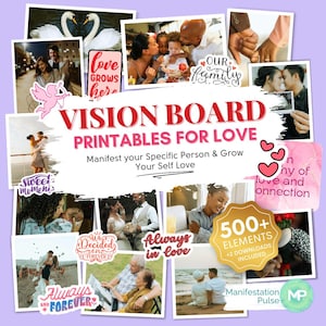 Quadro de visão para impressão de amor para casais, presente de dia dos namorados para mim, manifeste sua pessoa específica, casamento, cultive o amor próprio
