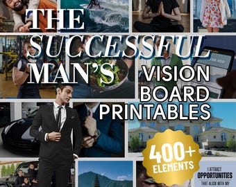 Vision Board Printables for Men, 400+ Elements (Digital Download)