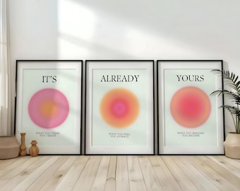 Aura Energy Print Set, It's Already Yours, Spiritual Wall Art (Digital Download)