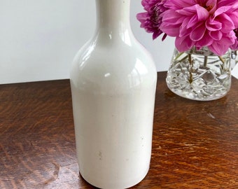 Vintage antique  1900's natural  Glazed pottery Stoneware beer Bottle, kitsch home