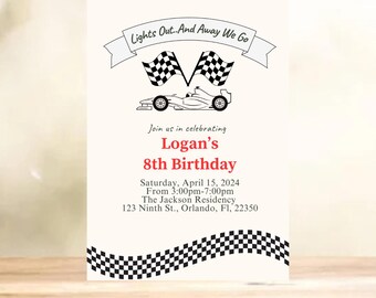 F1 Birthday Invitation Templet for the Minimalist