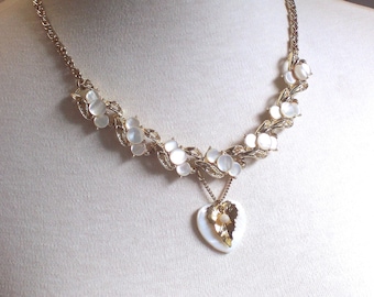 Vintage Mother of Pearl Choker Necklace: Repurposed MOP Bracelet, CeeCeeDesigns