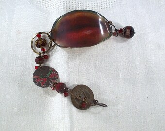 Rustic Links and Bezeled Resin Bracelet, CeeCeeDesigns on Etsy