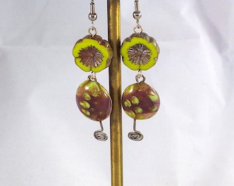 Altered Lamp Work Bead Earrings, CeeCeeDesigns on Etsy