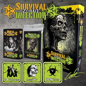 ZombiE Survival Infection game, Ultimate Undead Edition includes 2 Expansions, 2-8 Players, 45-90 Min, Ages 14+.