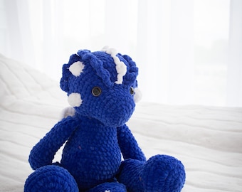 Handgemachte blaue häkeln Drache Plüsch: Weiches gefülltes Amigurumi Spielzeug