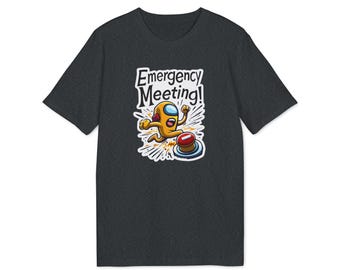 GMS Emergency Meeting T-Shirt Funny Among Us Shirt, Gaming T-Shirt with Emergency Button Motif, Crew Member Design