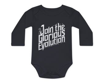 GMS "Join the Glorious Evolution" Baby Bodysuit Organic Long-Sleeve, Arcane League of Legends Viktor Quote