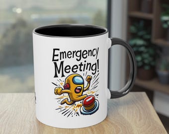 GMS-mugg för nödmöten, rolig Among Us-mugg, spelmugg med besättningsmedlemsdesign, present till spelare