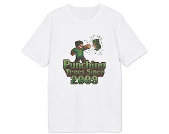 GMS Punching Trees Since 2009 T-Shirt Minecraft Fan Shirt, Retro Gaming Shirt, Funny Gamer T-Shirt, Unisex T-Shirt for Minecraft Fans