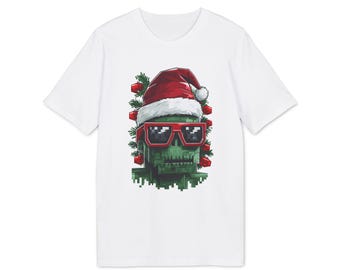 GMS Christmas Zombie Minecraft T-Shirt Festive Gamer Shirt, Minecraft Christmas Design, Unisex T-Shirt, Gift for Minecraft Fans