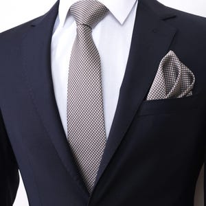 Fashionable Brown White Wide Classic 7.5 cm Men&#39;s Necktie, Sleek Hand Made Tie, Business Tie, Wedding Necktie, Gift Tie, Stylish Tie Models