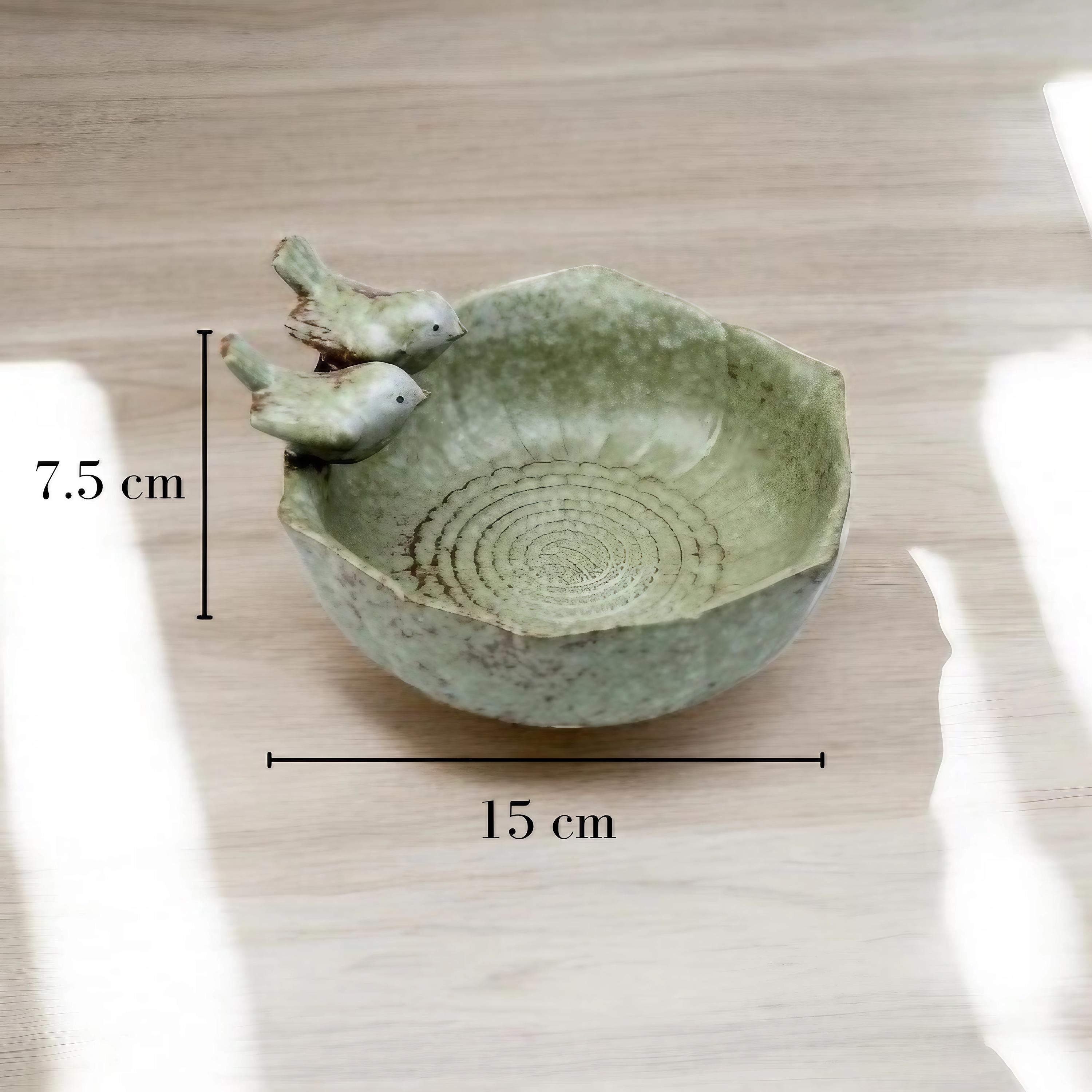 Unique Ceramic Bird Bath – Charming Twin Birds Garden Decor, Ideal for Outdoor Spaces, Perfect Vintage Gift for Bird Lovers, Bird Feeder
