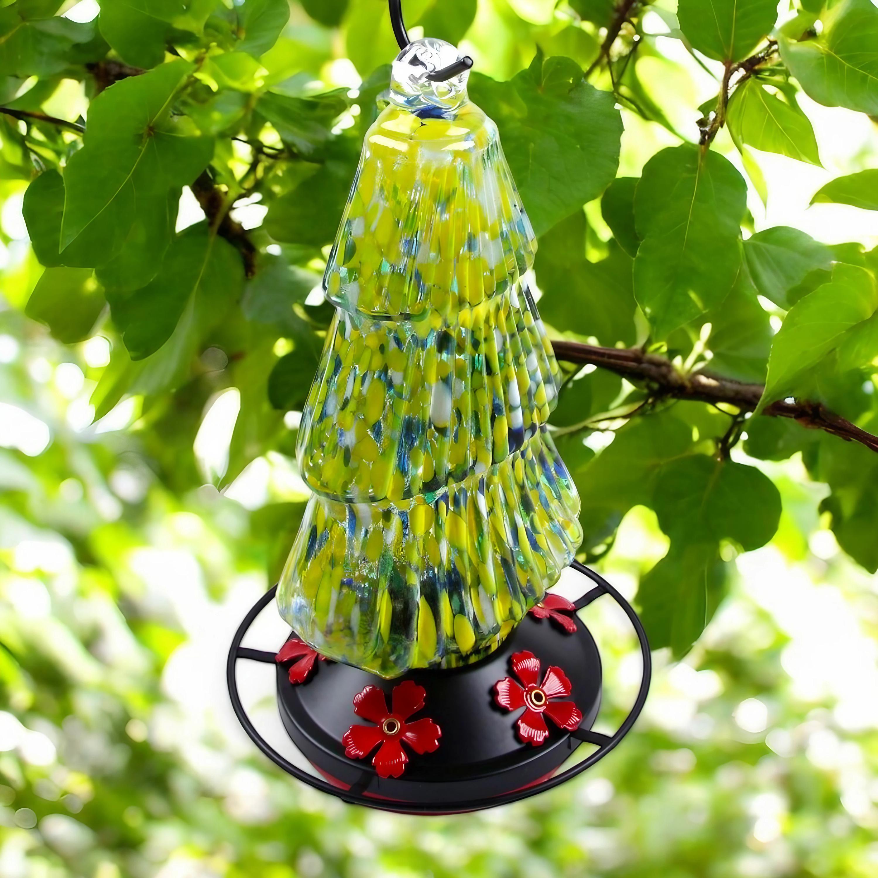 Mangiatoia per colibrì in vetro a forma di pigna, regalo di
