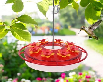 Bee-Proof Hummingbird Feeder: Red & Blue Hook Design