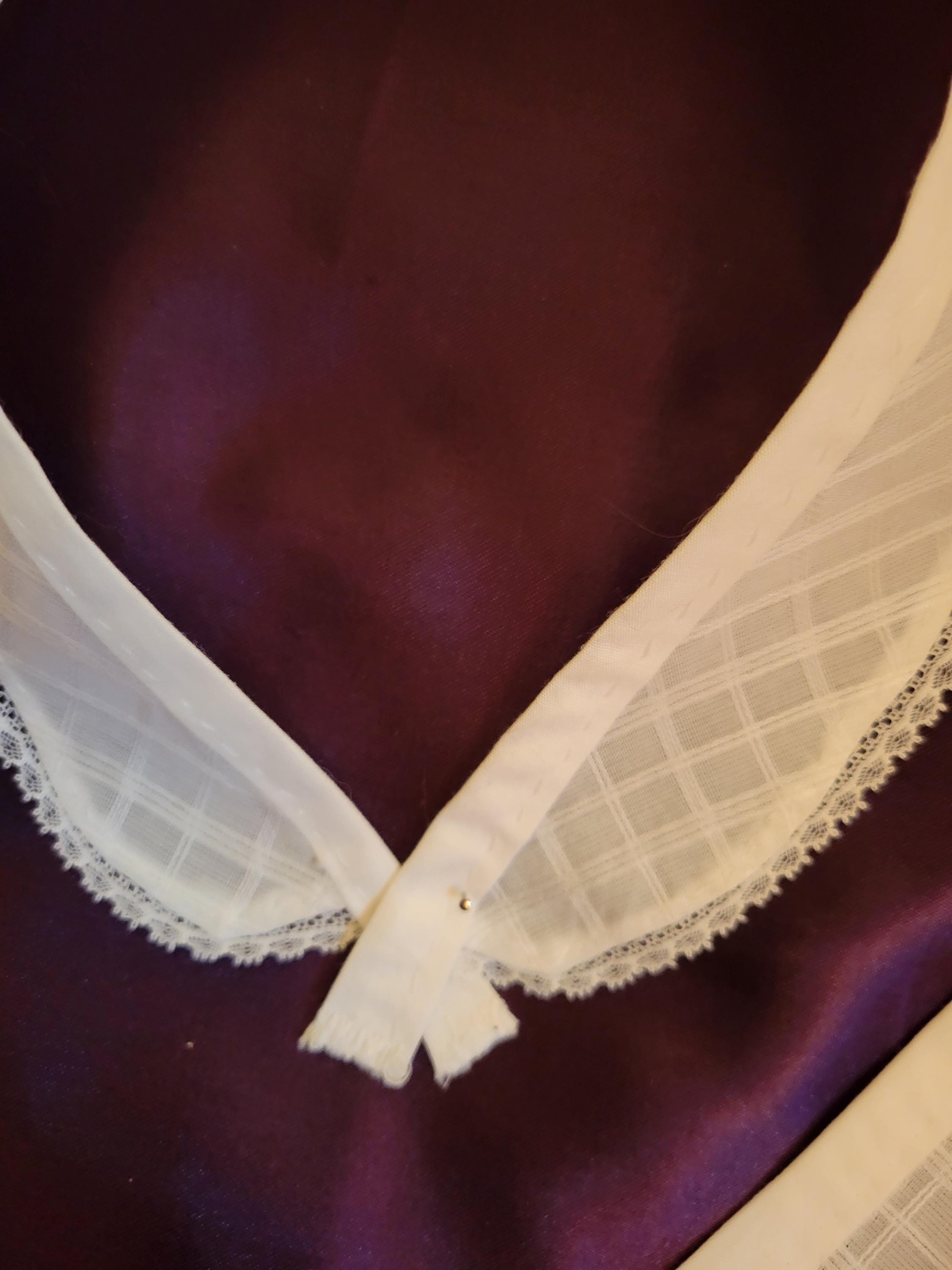 Civil War Victorian Cuffs and Collar, Made of Barred Muslin With ...