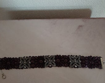 Beaded Purple Choker, New