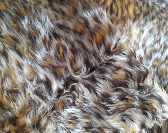 Golden Brown Faux Fur Fabric Remnant