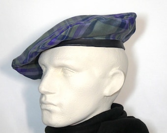 Heather Isle Tartan Beret, Scottish Wool Tam, Men's Size 23"