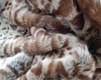 Brown Jaguar Faux Fur Fabric Remnant