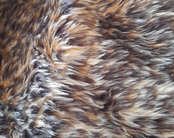 Golden Brown Faux Fur Fabric Remnant