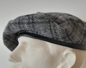Men's Grey Check Harris Tweed Beret©