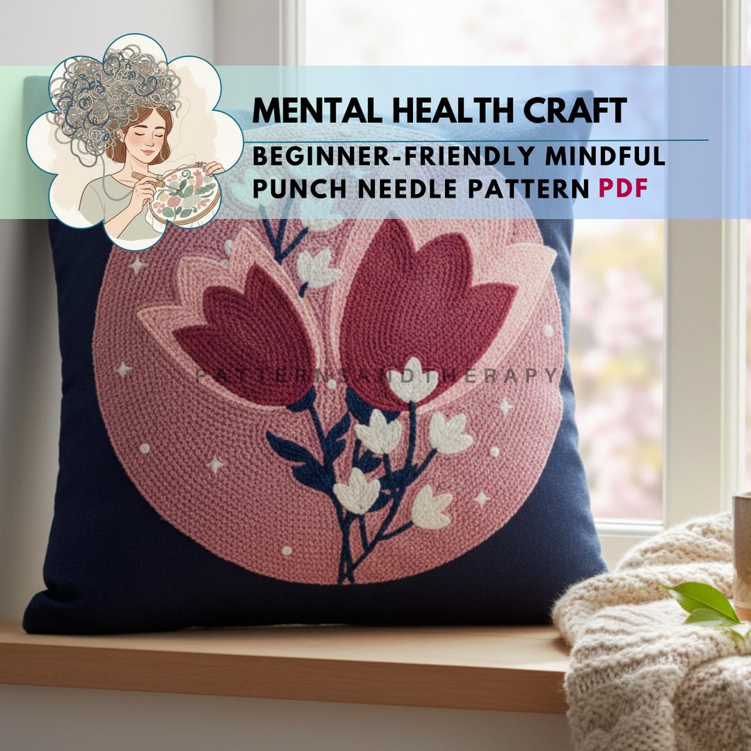 Tulips Punch Needle Pattern: Mental Health Craft Template - Etsy