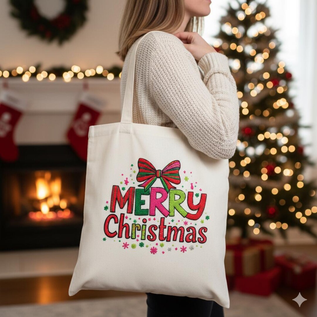 コケットメリークリスマスパンチニードルパターン：ネオンカラーの 