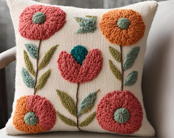 Punch Needle Beginner Kit: Flowers Pattern Tutorial Digital Download