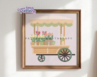 Flowers Cross Stitch Chart Pattern Template PDF
