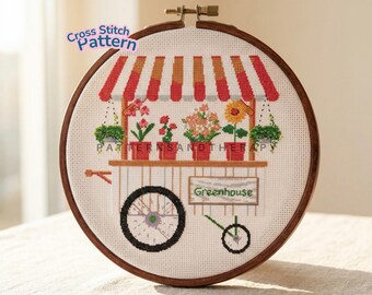 Flowers Cross Stitch Chart Pattern Template PDF