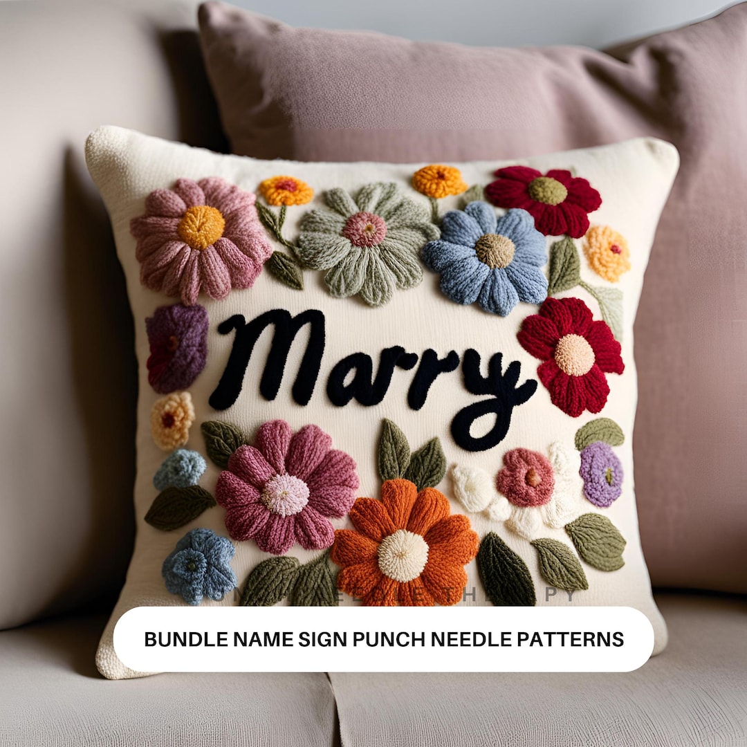 Personalized Name Pattern Custom Name Sign Punch Needle Pattern, Personalized DIY Gift for Her ...