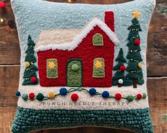 Winter Christmas Punch Needle Pattern: Gift for Crafters Digital Kit