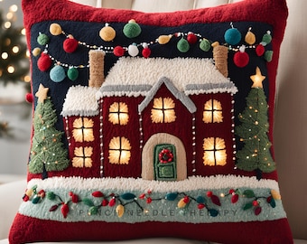 Xmas Holiday Punch Needle Pattern: Make Your Own Craft Digital Kit