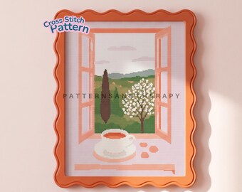 Cottage Motif Cross Stitch Chart Pattern Template PDF