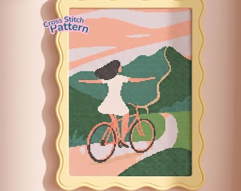 Girl Cross Stitch Chart Pattern Template PDF