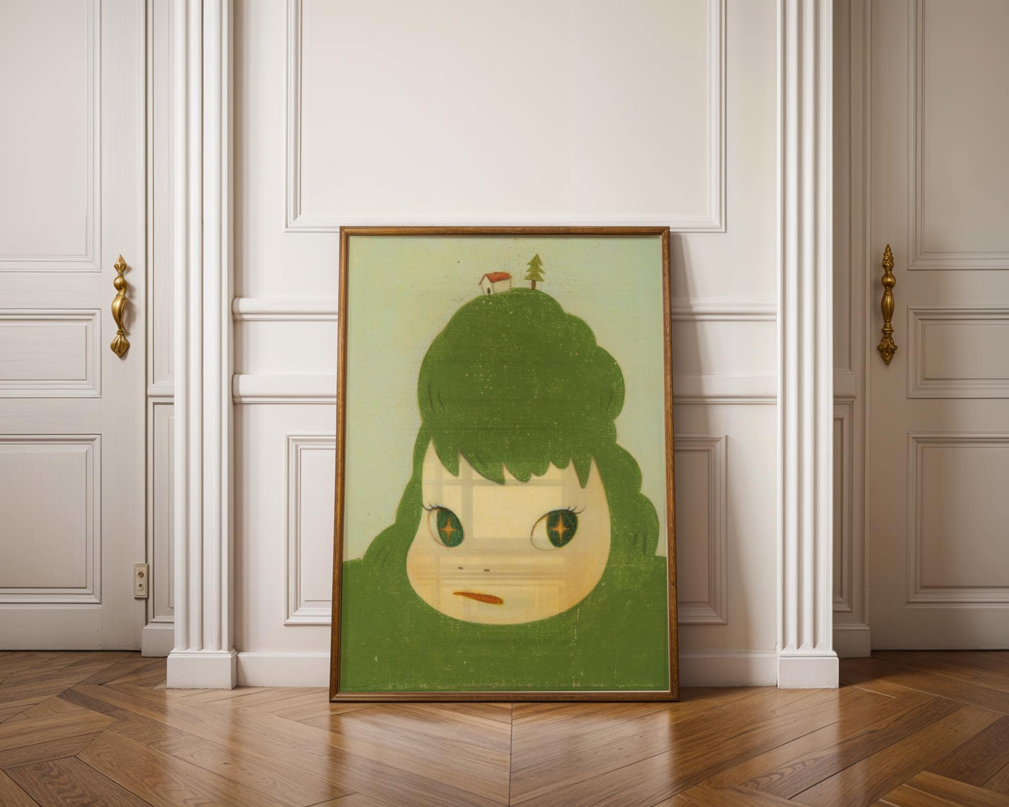 8K UHD Yoshitomo Nara Poster Green Mountain Yoshitomo Nara Print