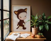 8K UHD Yoshitomo Nara Poster Harmless Kitty Yoshitomo Nara Print
