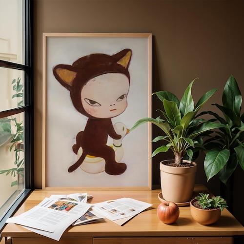 8K UHD Yoshitomo Nara Poster Harmless Kitty Yoshitomo Nara Print