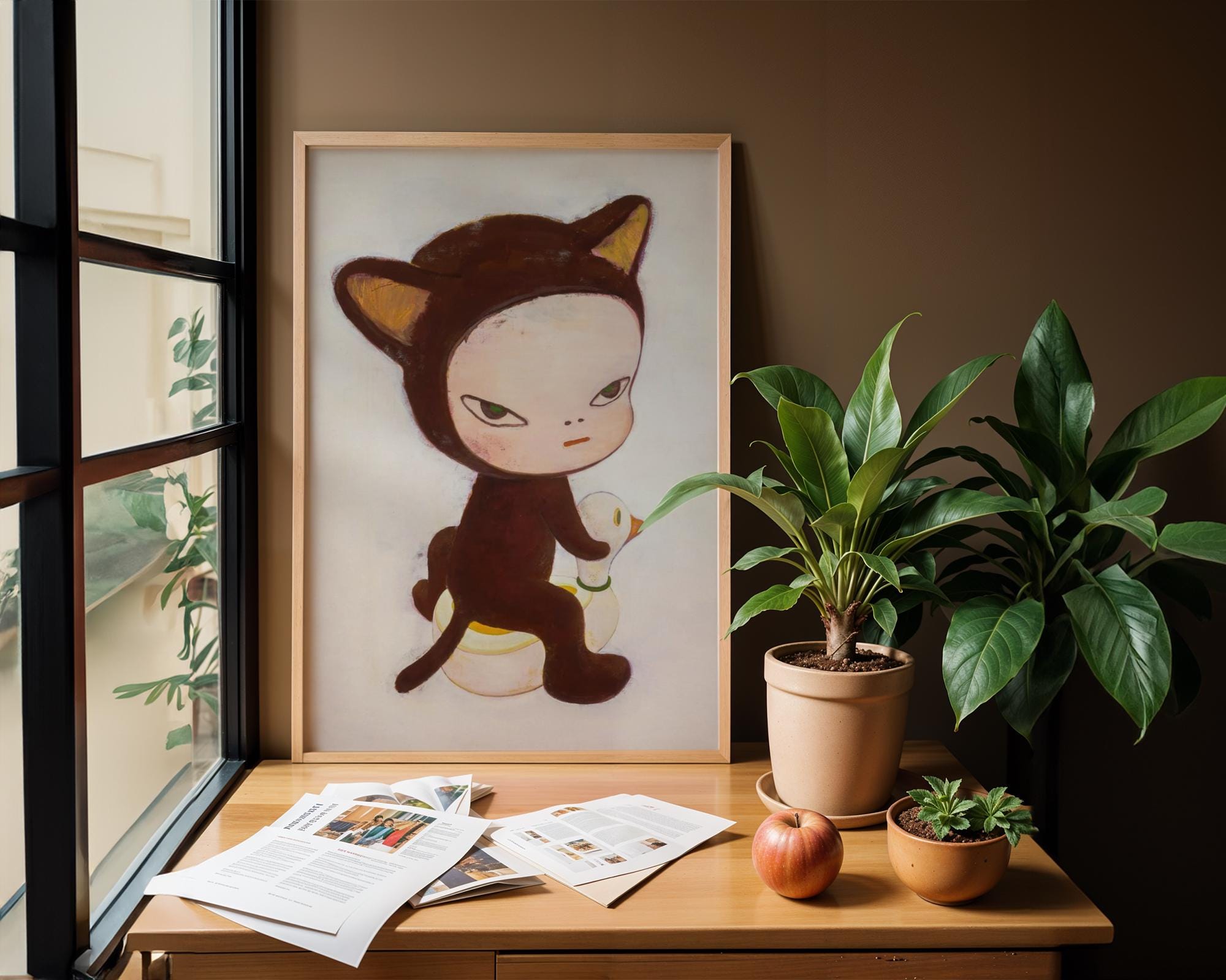 8K UHD Yoshitomo Nara Poster Harmless Kitty Yoshitomo Nara