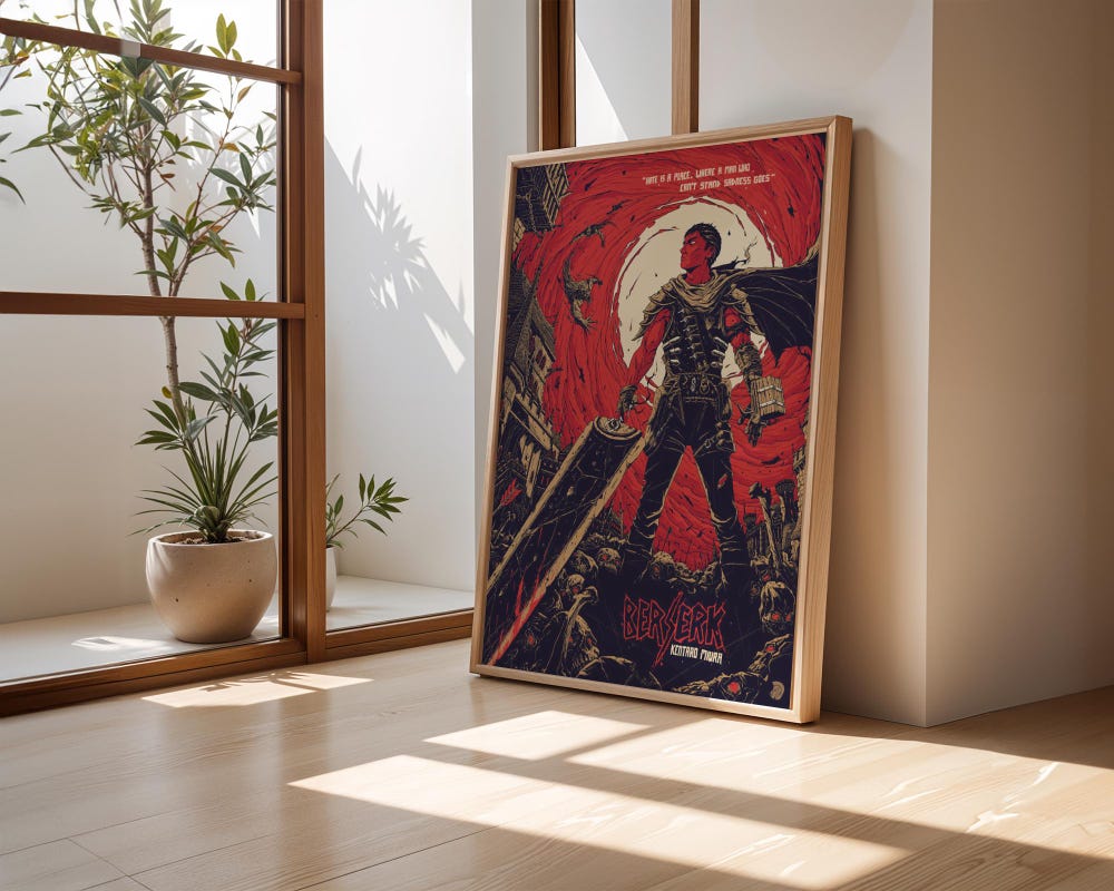 Berserk Poster Manga Anime Poster Berserk Shirt Hoodie Akira Shirt Gundam Evangelion Naruto My Hero Academia Dragon Ball Z Guts Poster Onlytee